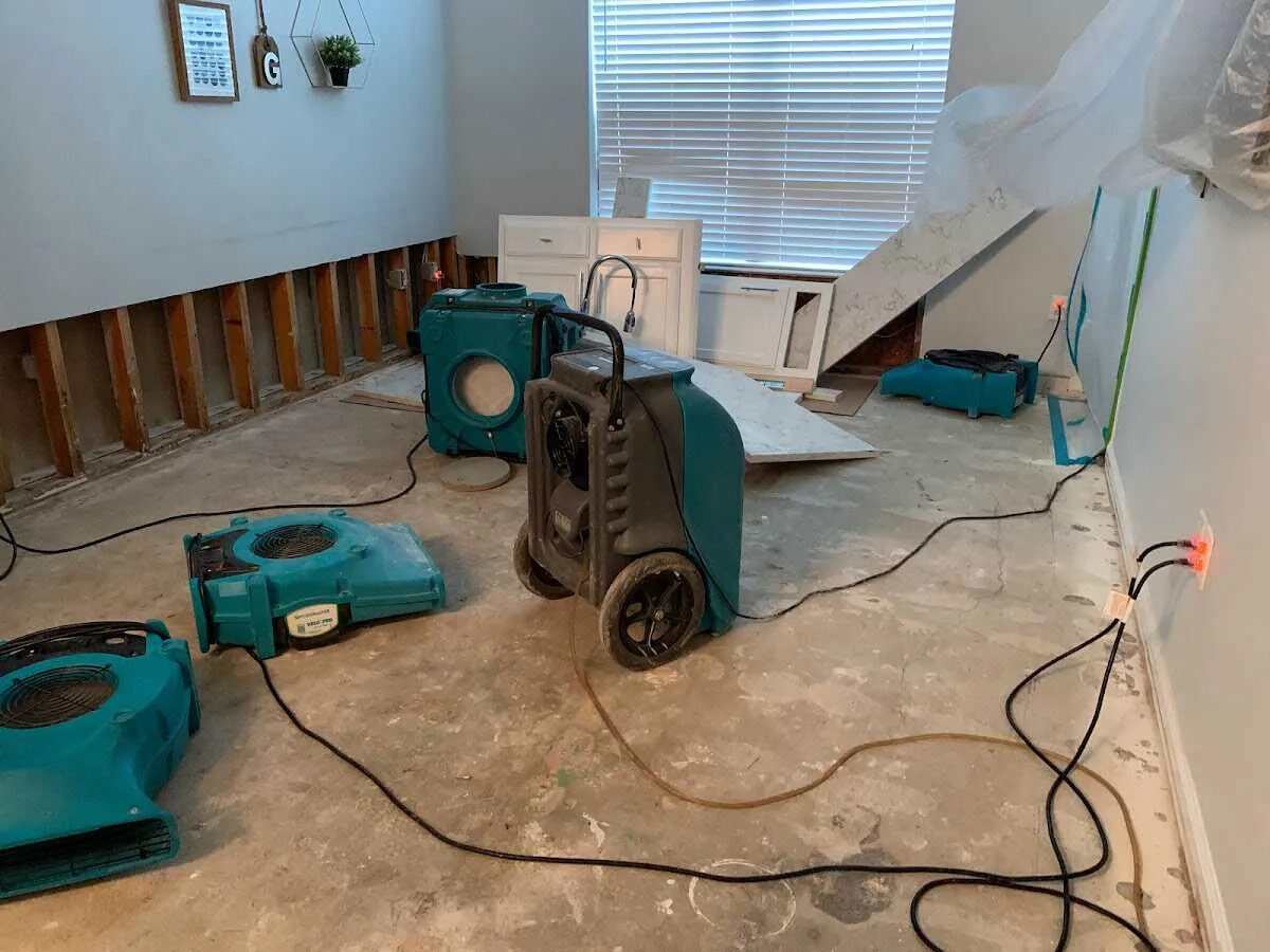 Dehumidifier in flood-cut room for Water Extraction & Removal in Bedford